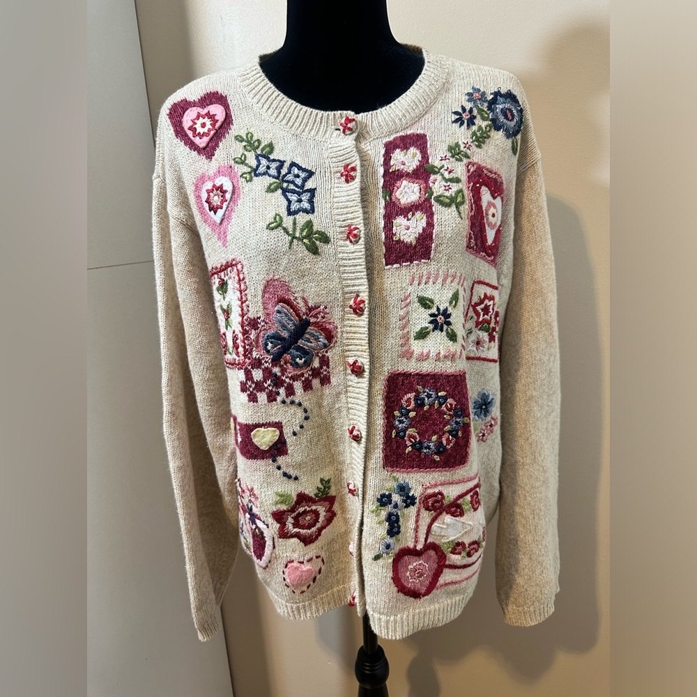 Vintage 2000s Cottagecore Grandma Cardigan - Heirloom Collectibles XL